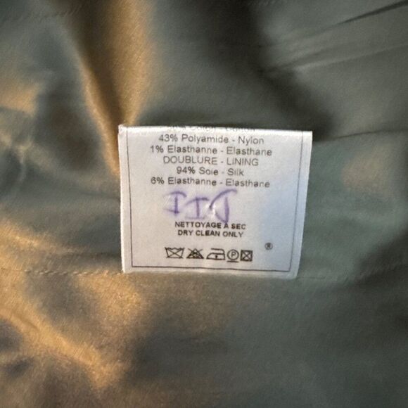 Olive Green Womens Blazer Jacket Double-Button Front Made In Portugal Size 4 - Picture 6 of 7